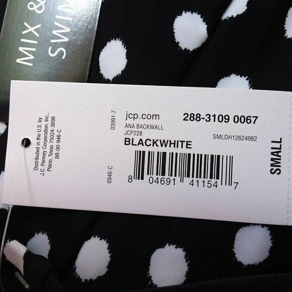 a.n.a. Women's Black/White Polka Dot Tankini Top - Picture 7 of 7